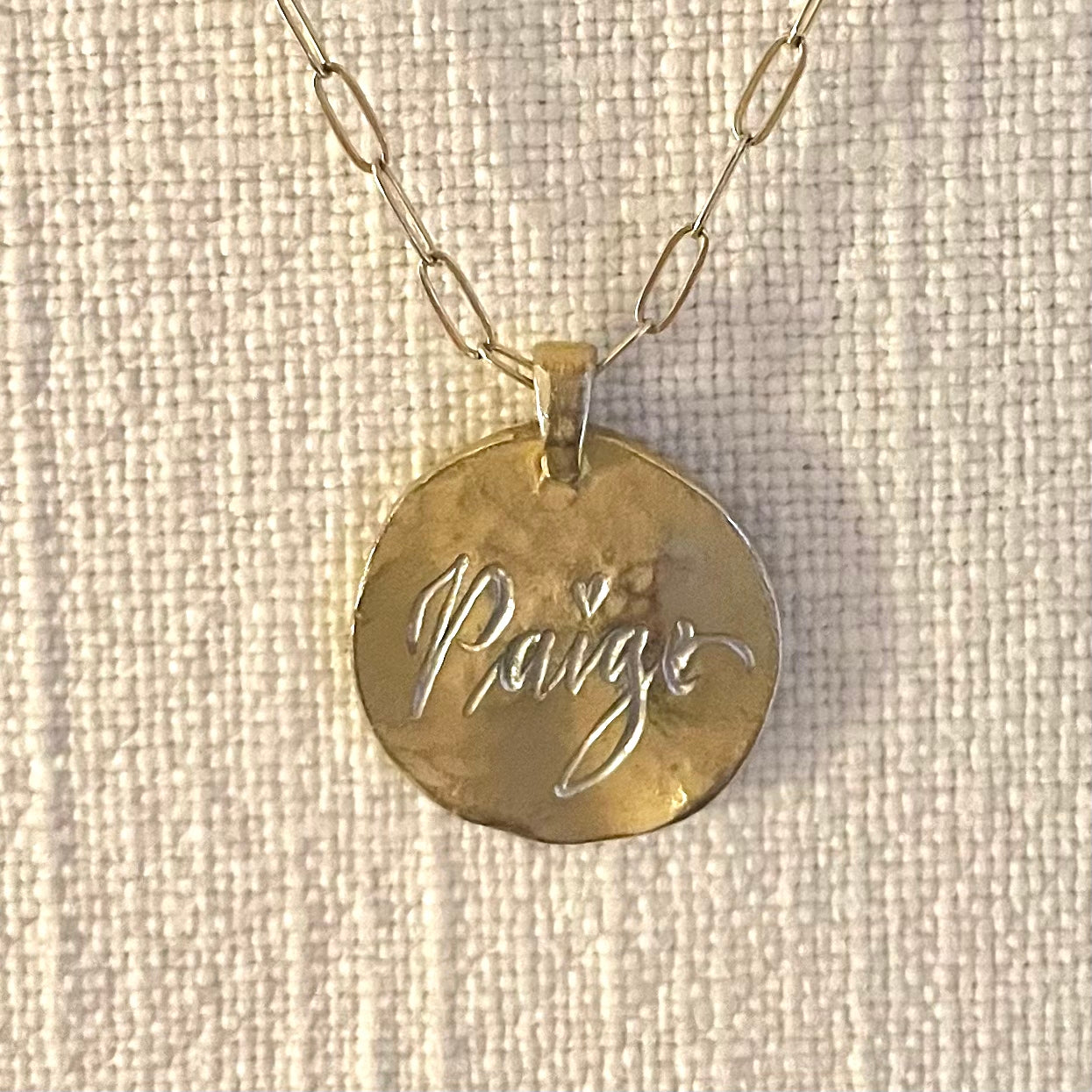 Engraved Pendant Necklace