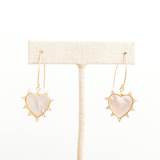 CZ Hearts - Mother of Pearl