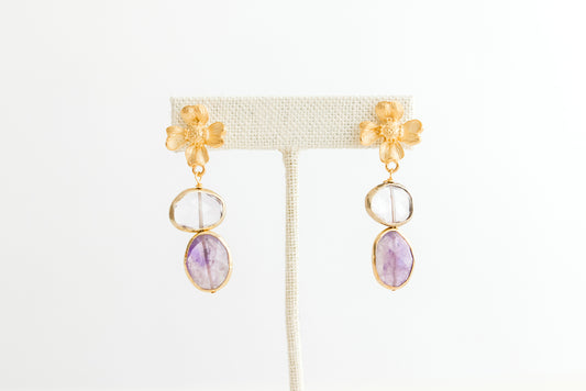 Duo Amethyst Earring