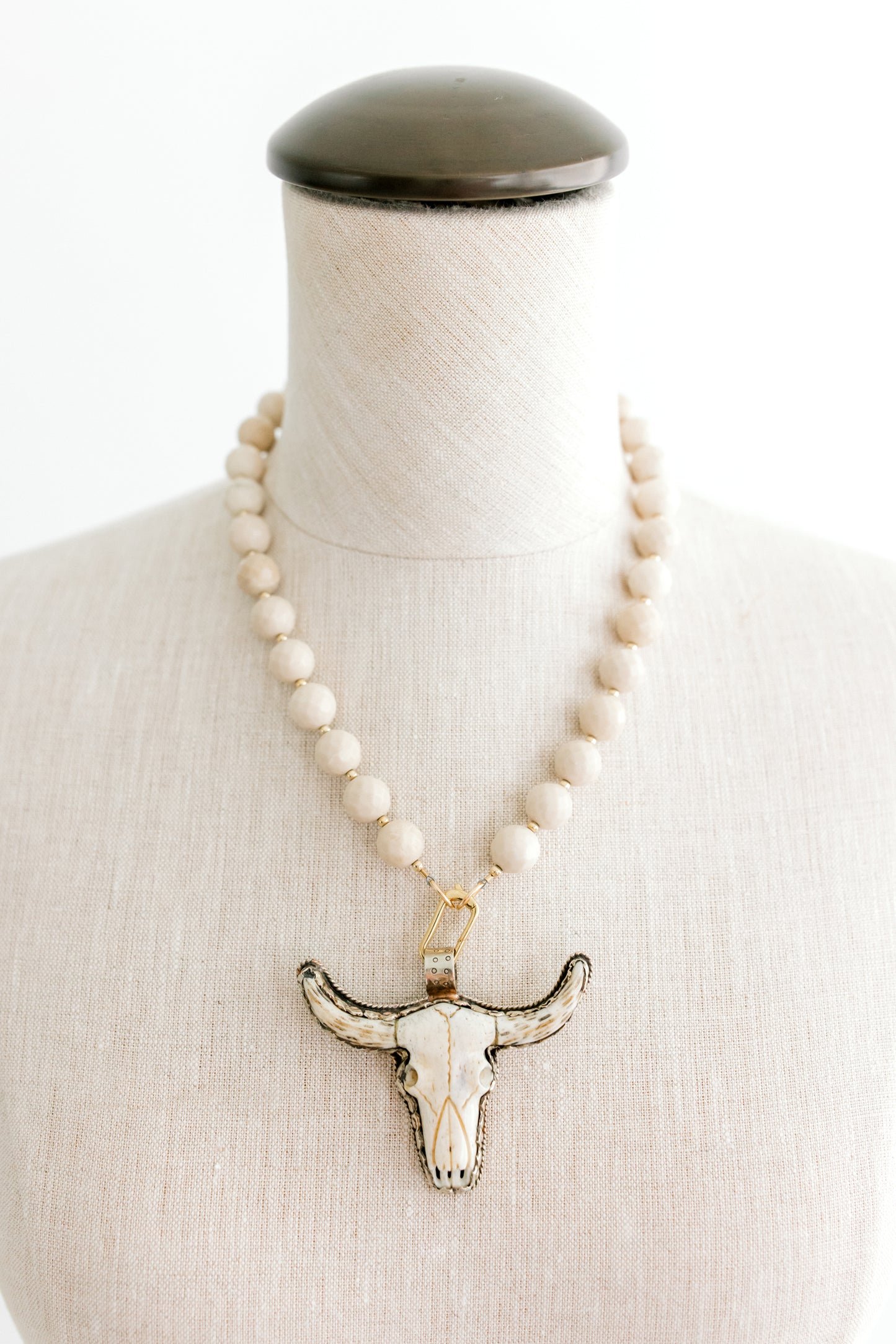 River Stone + Longhorn Pendant