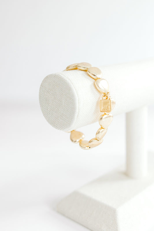 Flat Gold Heart Bracelet