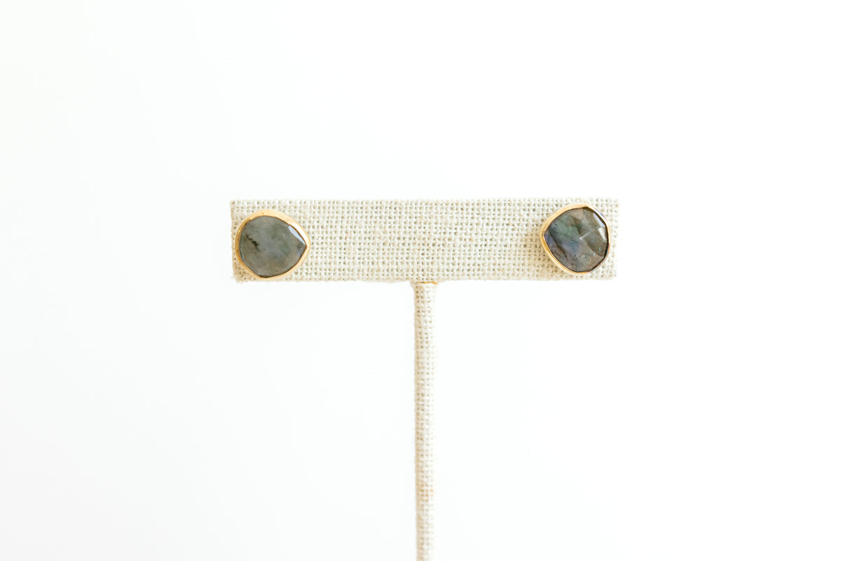Teardrop Studs - Labradorite
