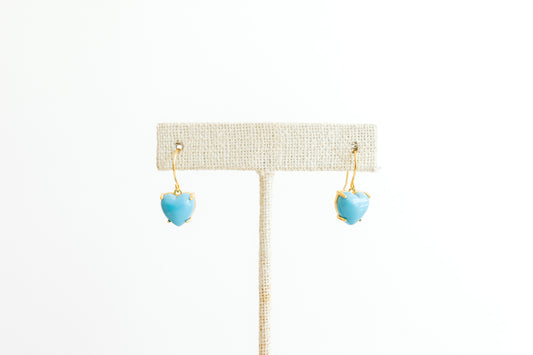 Turquoise Drop Heart Earring