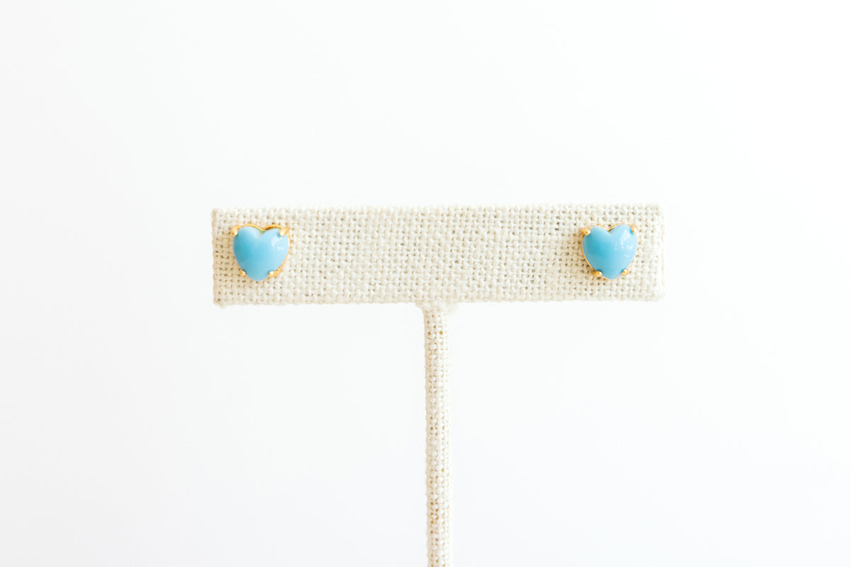 Bright Turquoise Heart Stud
