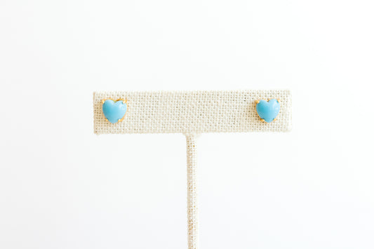 Bright Turquoise Heart Stud