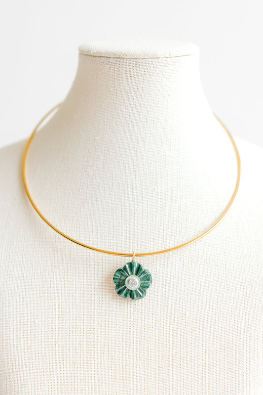 Carved Malachite Pendant
