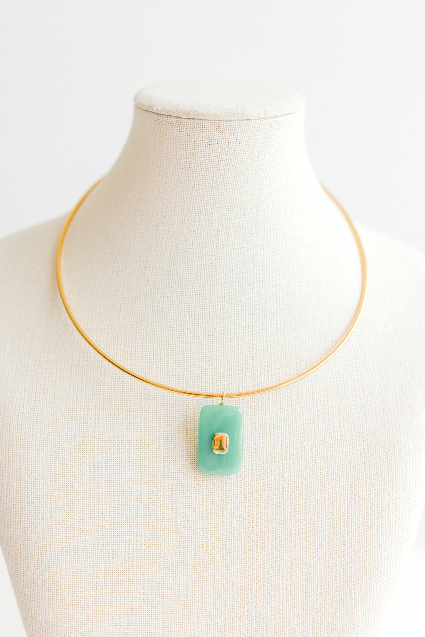 Chrysophrase Rectangle Pendant