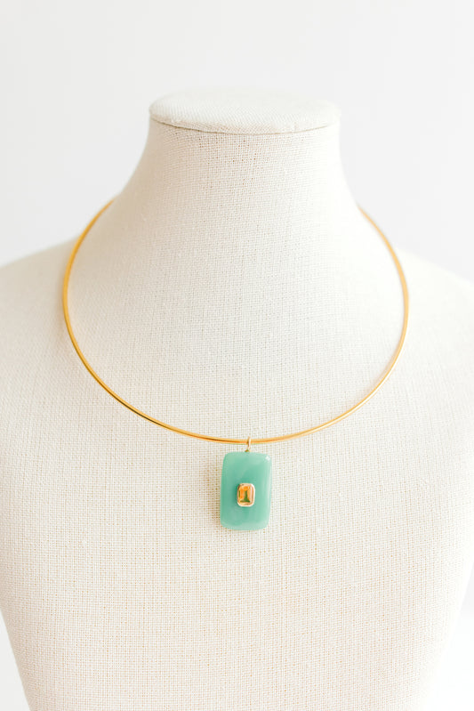 Chrysophrase Rectangle Pendant