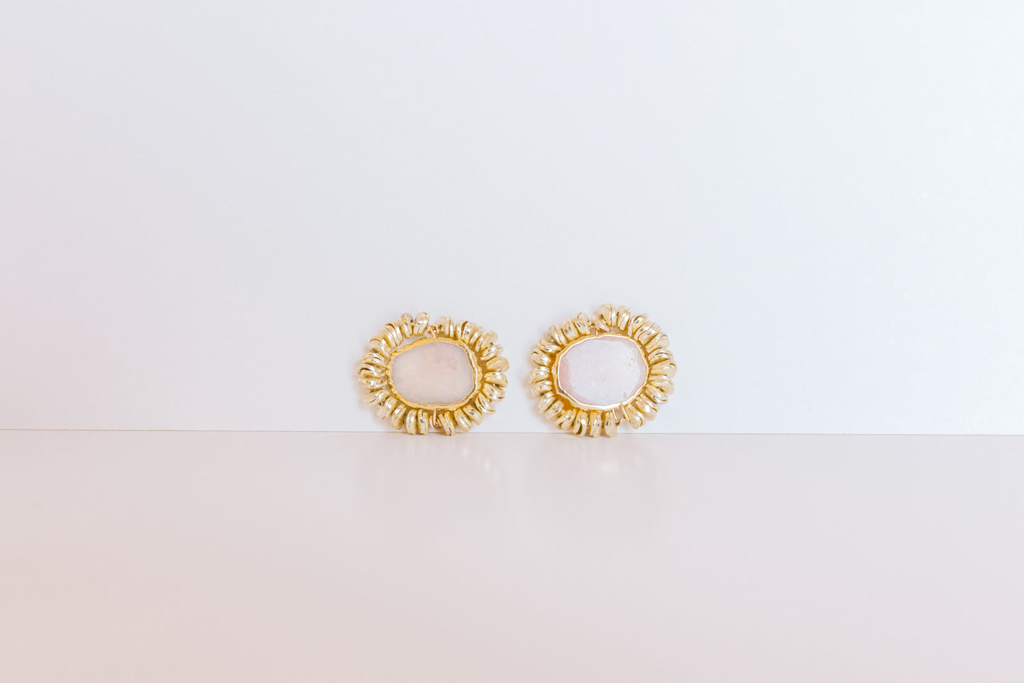 Scribble Stud - Pink Opal