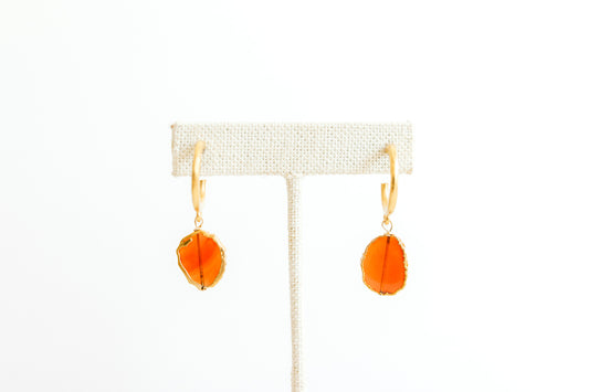 Small Hoop - Red Onyx