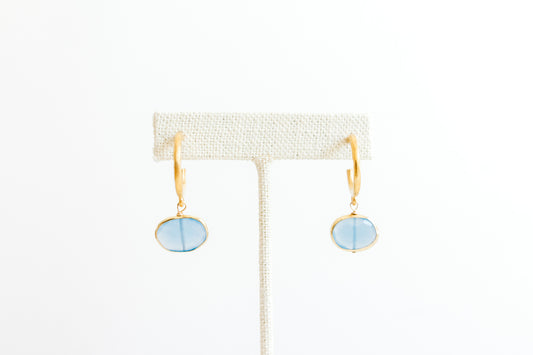 Small Hoop - Blue Chalcedony