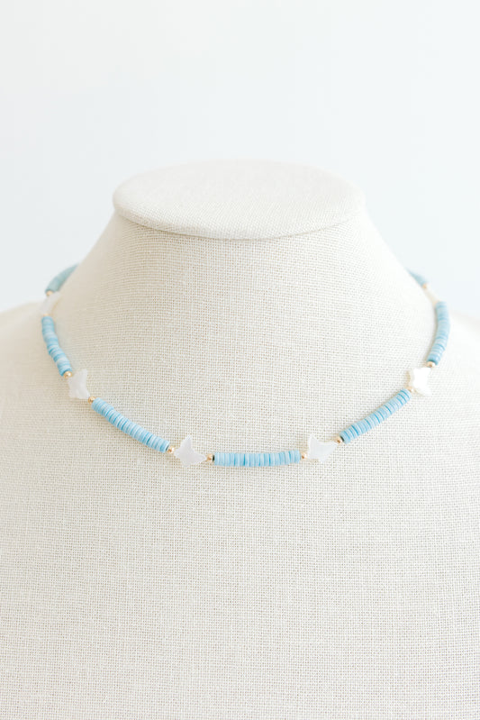 Cluster Flutterby Necklace - Blue