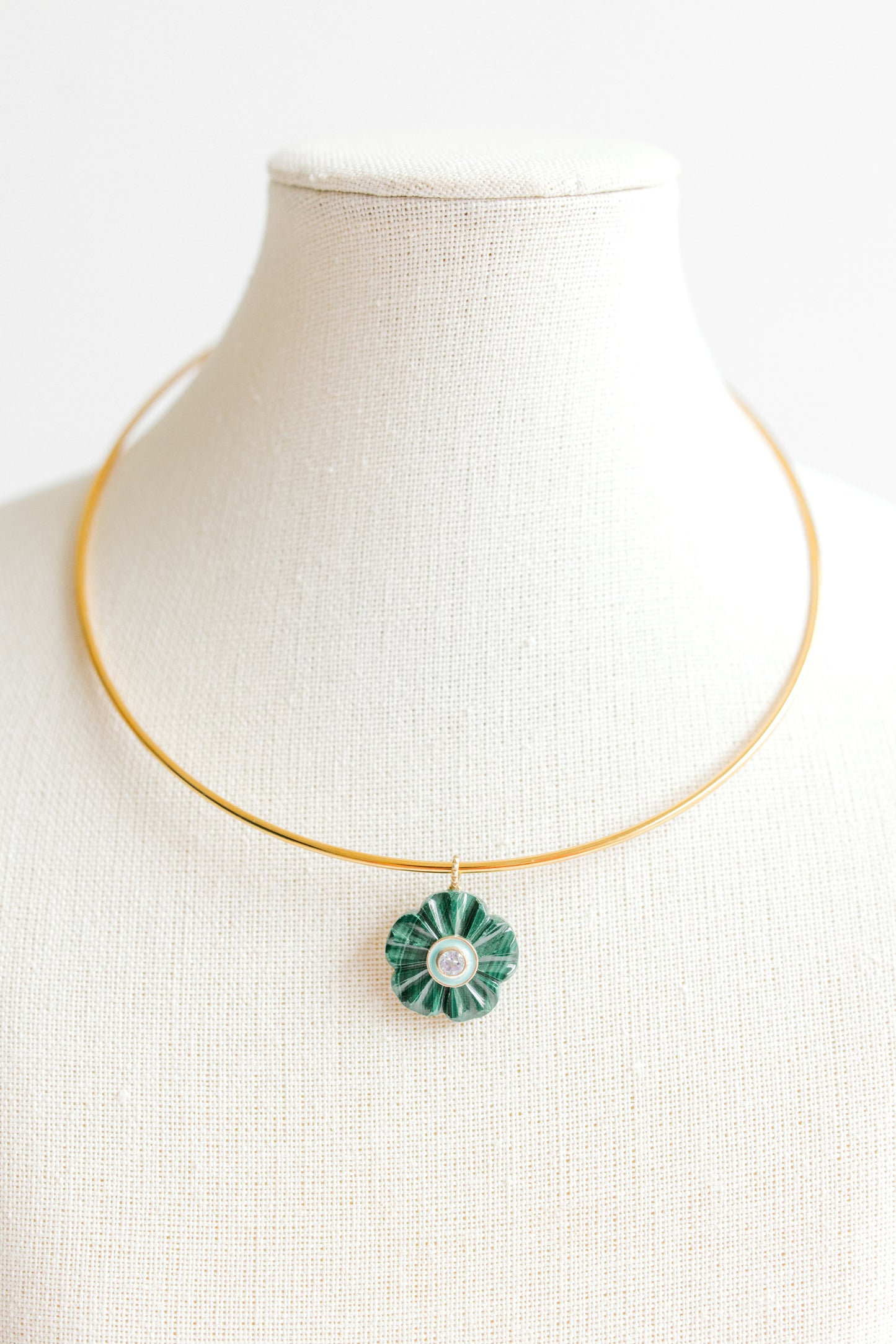Carved Malachite Pendant